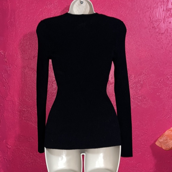 Catherine Malandrino black ribbed long sleeved sweater. Sz small. - Picture 4 of 9